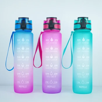 Portable Sports Water Bottle with Time Marker Straw Large Capacity Water Bottle for Fitness Running Cycling Camping 
Portable Sports Water Bottle with Time Marker Straw Large Capacity Water Bottle for Fitness Running Cycling Camping