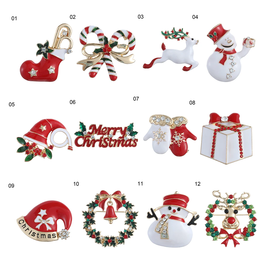 creative christmas gifts brooch santa claus christmas trees