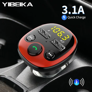YIBEIKA Car Charger for iPhone Mobile Phone Handsfree FM Transmitter Bluetooth Car Kit MP3 Player Dual USB Car 3.1APhone Charger
YIBEIKA Car Charger for iPhone Mobile Phone Handsfree FM Transmitter Bluetooth Car Kit MP3 Player Dual USB Car 3.1APhone Charger