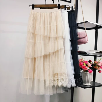 Spring Puffy Irregular Cakee Layered Maxi Long Tulle Skirts Floral Lace Patchwork Fluffy Tiered High Low Long Mesh Skirts
Spring Puffy Irregular Cakee Layered Maxi Long Tulle Skirts Floral Lace Patchwork Fluffy Tiered High Low Long Mesh Skirts