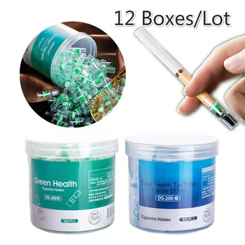 

12 Boxes/Lot 100PCS/box Disposable Smoking Filter Holder Cleaning Container Cigarettes Filters Reduce Tar Filtration Pipe