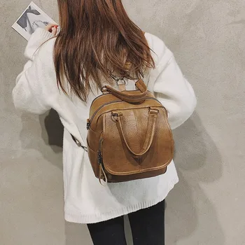 Women's Bag New Korean retro women's backpack leisure travel bag fashion with all kinds of solid color PU leather bag
Women's Bag New Korean retro women's backpack leisure travel bag fashion with all kinds of solid color PU leather bag