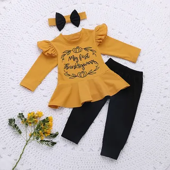 Baby girl clothes Newborn clothes ropa niña одежда для новорожденных Thanksgiving Letter Tops+Pants+Headband #4 
Baby girl clothes Newborn clothes ropa niña одежда для новорожденных Thanksgiving Letter Tops+Pants+Headband #4