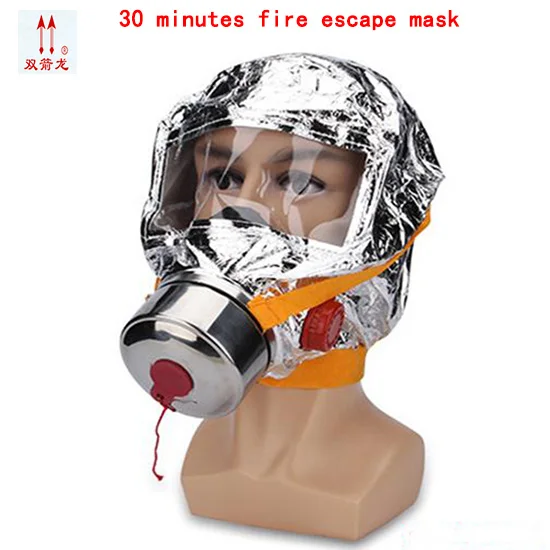 

30Time min Emergency Escape Hood Oxygen Mask Respirator Disposable Fire Smoke Toxic Filter Gas Big Visor Firemask First Aid Kit