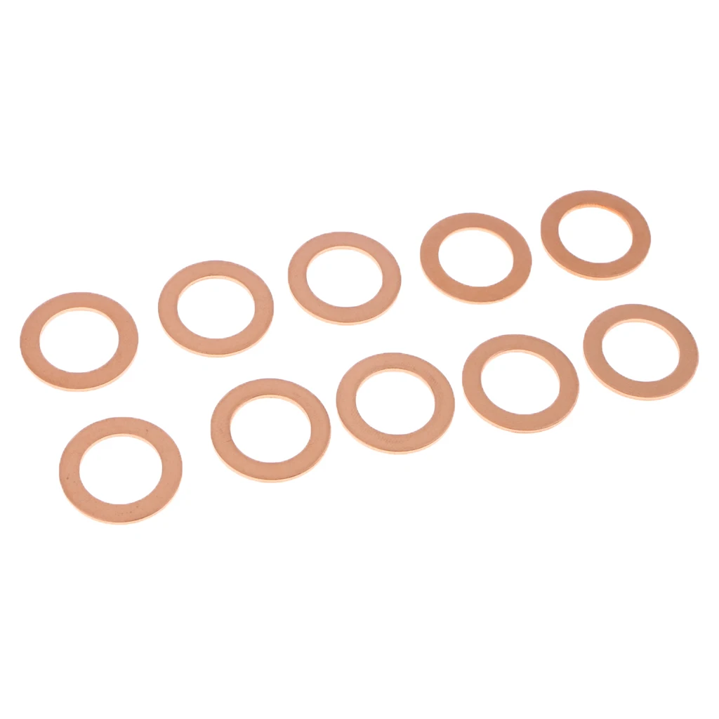 Copper Oil Drain Plug Gasket for Toyota Lexus - Fits M14, Pack of 10 Copper Oil Drain Plug Gasket for Toyota Lexus - Fits M14, Pack of 10