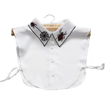 Womens Chiffon Half Shirt Embroidery Spider Net Patterns Detachable Lapel False Fake Collar Button Down Decorative Party Blouse
Womens Chiffon Half Shirt Embroidery Spider Net Patterns Detachable Lapel False Fake Collar Button Down Decorative Party Blouse