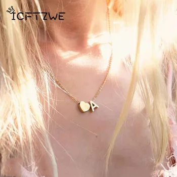 Tiny Initial Heart Necklaces For Women Stainless Steel Gold Dainty Letter Name Pendant Love Necklace Christmas Fashion Jewelry
Tiny Initial Heart Necklaces For Women Stainless Steel Gold Dainty Letter Name Pendant Love Necklace Christmas Fashion Jewelry