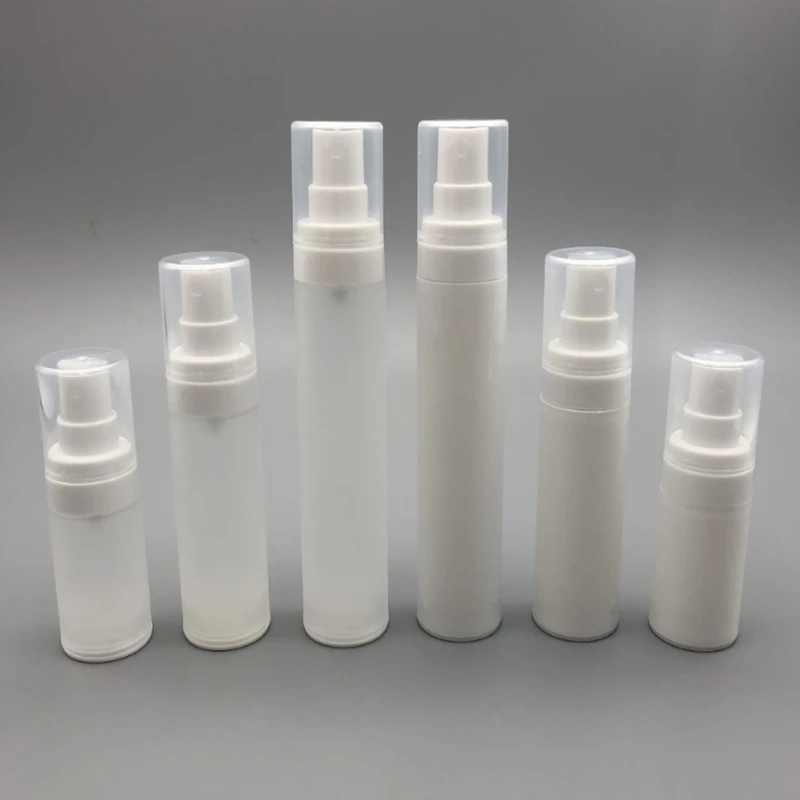 

15ml 30ml 50ml Clear Frosted & white Bottle Empty Cosmetic Airless Container Refillable Pump Lotion and spray Bottles For Travel