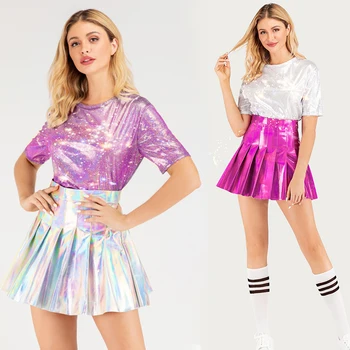 Adult loose Hip Hop Dance casual Costumes wear female spliced Laser Reflective Sequins Jazz Glossy Skirts
Adult loose Hip Hop Dance casual Costumes wear female spliced Laser Reflective Sequins Jazz Glossy Skirts