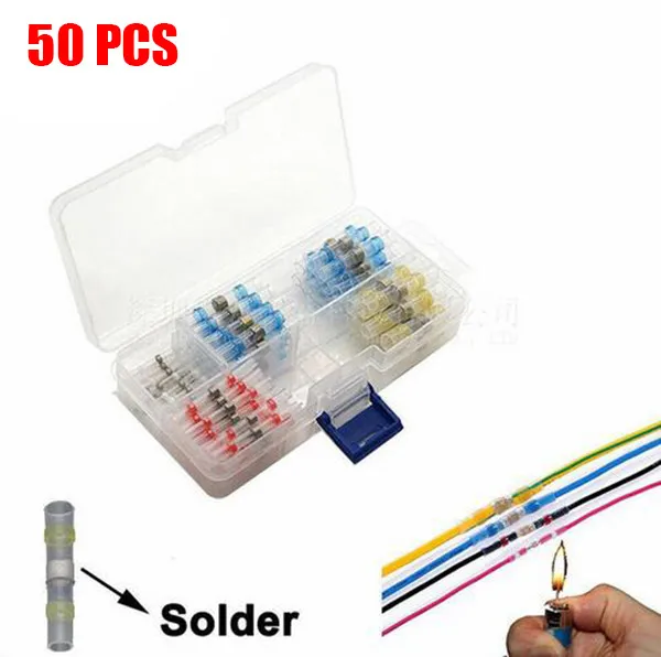 50 PCS Heat Shrinkable Tube Kit Solderstick Waterproof Solder Wire Wire And Cable Connector Welding Connector Protection Device
50 PCS Heat Shrinkable Tube Kit Solderstick Waterproof Solder Wire Wire And Cable Connector Welding Connector Protection Device