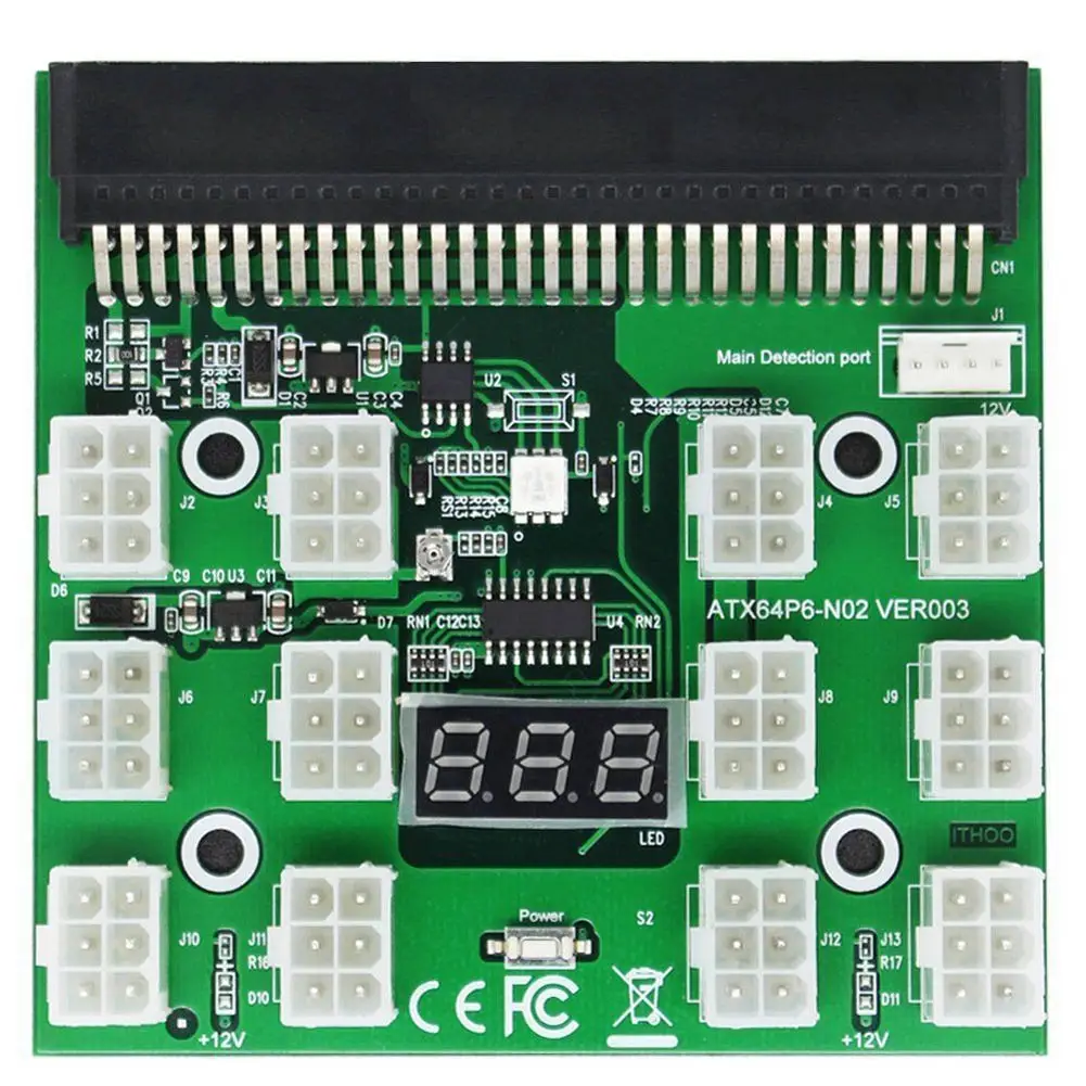 1200W/750W Breakout Board W Button for HP PSU GPU Mining Ethereum With 12Pcs 8P Cable GT66
1200W/750W Breakout Board W Button for HP PSU GPU Mining Ethereum With 12Pcs 8P Cable GT66