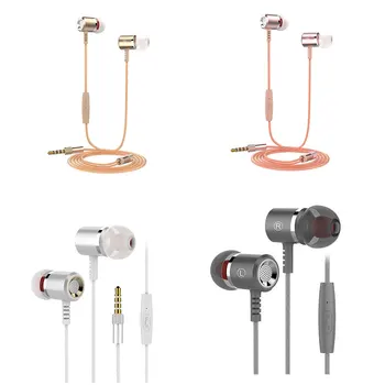 

Langsdom Wired Earphone In-ear Silicone Ear Cap Wire Control 3.5mm Plug Earbuds Headset Build In Microphone