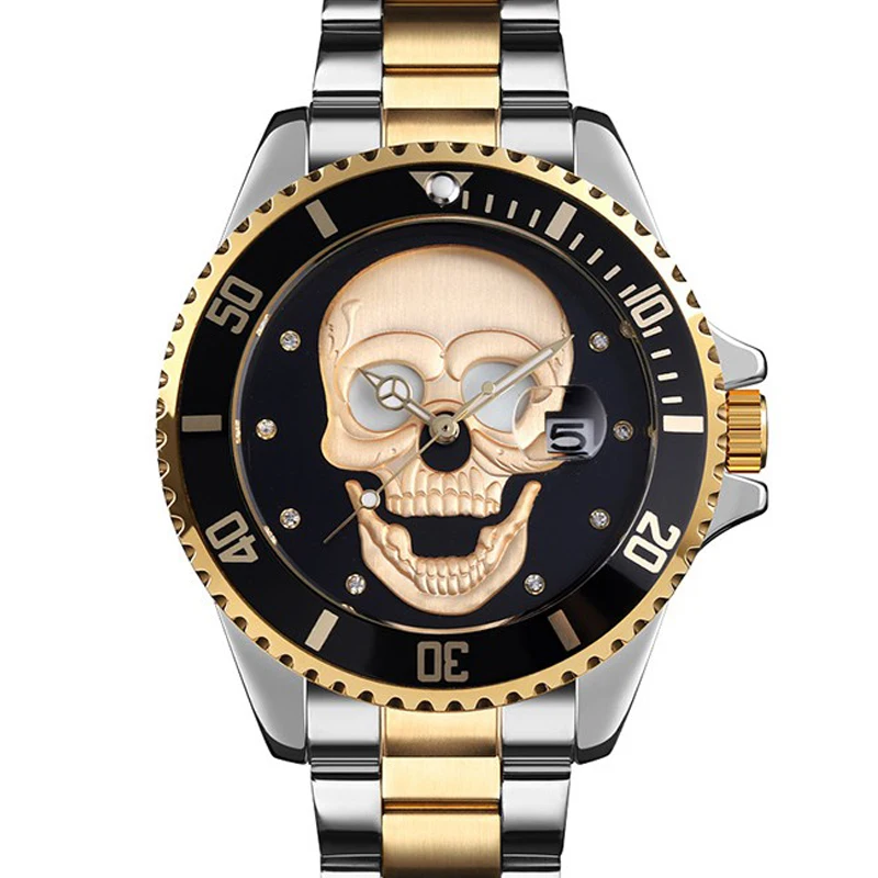 SKMEI Skull Cacual Quartz Watch Men Watches 3Bar Waterproof 3D Relief Pattern Rhinestone Inlay Stainless Steel Strap
SKMEI Skull Cacual Quartz Watch Men Watches 3Bar Waterproof 3D Relief Pattern Rhinestone Inlay Stainless Steel Strap