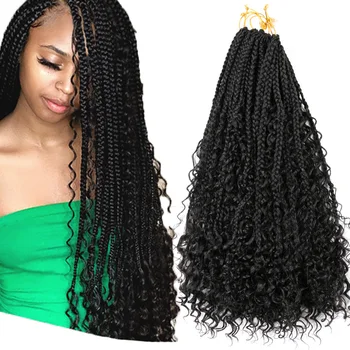 Saisity Ombre Color Messy Long Goddess Braids HairSynthetic Extensions Bohemian Goddess Box Braids with Curls At The Ends Hair
Saisity Ombre Color Messy Long Goddess Braids HairSynthetic Extensions Bohemian Goddess Box Braids with Curls At The Ends Hair