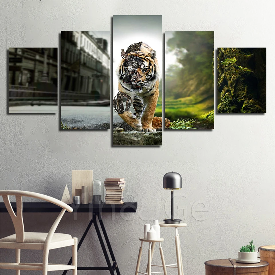 Home Decor Steampunk Abstract Canvas Painting Animal Tiger Pictures Wall Art Prints Modular Poster For Living Room Frame Artwork
Home Decor Steampunk Abstract Canvas Painting Animal Tiger Pictures Wall Art Prints Modular Poster For Living Room Frame Artwork