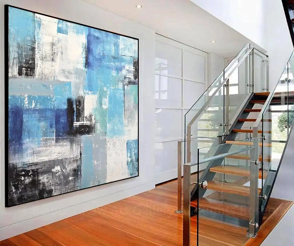 Large Art Big Abstract Painting White Blue Contemporary Canvas Art Blocks Modern Oil Not Framed Wall Art Abstract Design Artwork
Large Art Big Abstract Painting White Blue Contemporary Canvas Art Blocks Modern Oil Not Framed Wall Art Abstract Design Artwork
