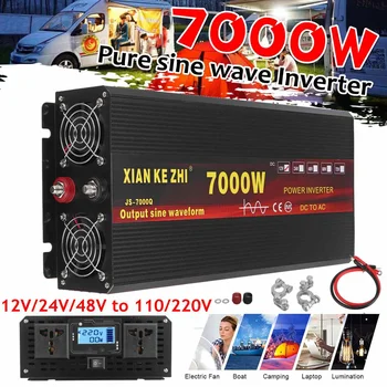 Inverter 220V 12V/24V/48/ 7000W Voltage transformer Pure Sine Wave Power Inverter DC12V to AC 220V Converter+LCD Display
Inverter 220V 12V/24V/48/ 7000W Voltage transformer Pure Sine Wave Power Inverter DC12V to AC 220V Converter+LCD Display