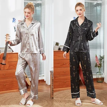 Silky Sleep Pajamas Womens Shirt Pants Sleepwear Sets Casual Spring Autumn Home Wear Top Nightwear Robe Bath Gown M-XL
Silky Sleep Pajamas Womens Shirt Pants Sleepwear Sets Casual Spring Autumn Home Wear Top Nightwear Robe Bath Gown M-XL
