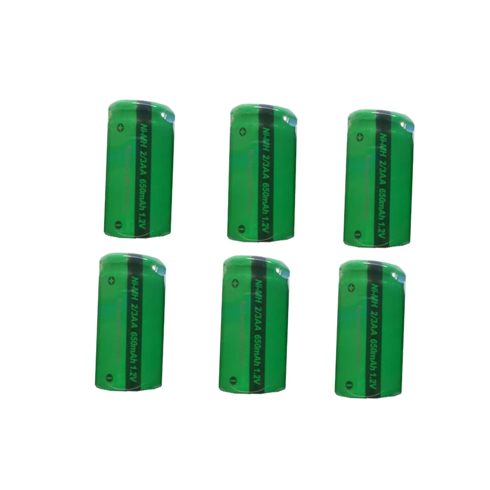 6 шт. PKCELL 2/3 AA батареи 1 2 V NIMH аккумуляторные плоский верх indurstry для бритвы игрушки |