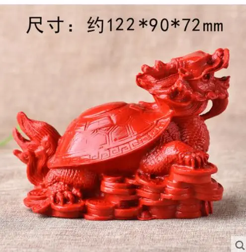 Kaiguang Zhusha auspicious dragon turtle Feng Shui's golden tortoise gives Rui a trick animals miniature figurines | Дом и сад