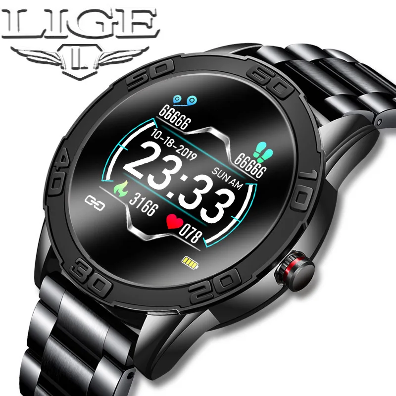 LIGE Waterproof Smart Watch Men Sports Watch Fitness Tracker Heart Rate Sphygmomanometer Pedometer Android ios Health smartwatch 
LIGE Waterproof Smart Watch Men Sports Watch Fitness Tracker Heart Rate Sphygmomanometer Pedometer Android ios Health smartwatch