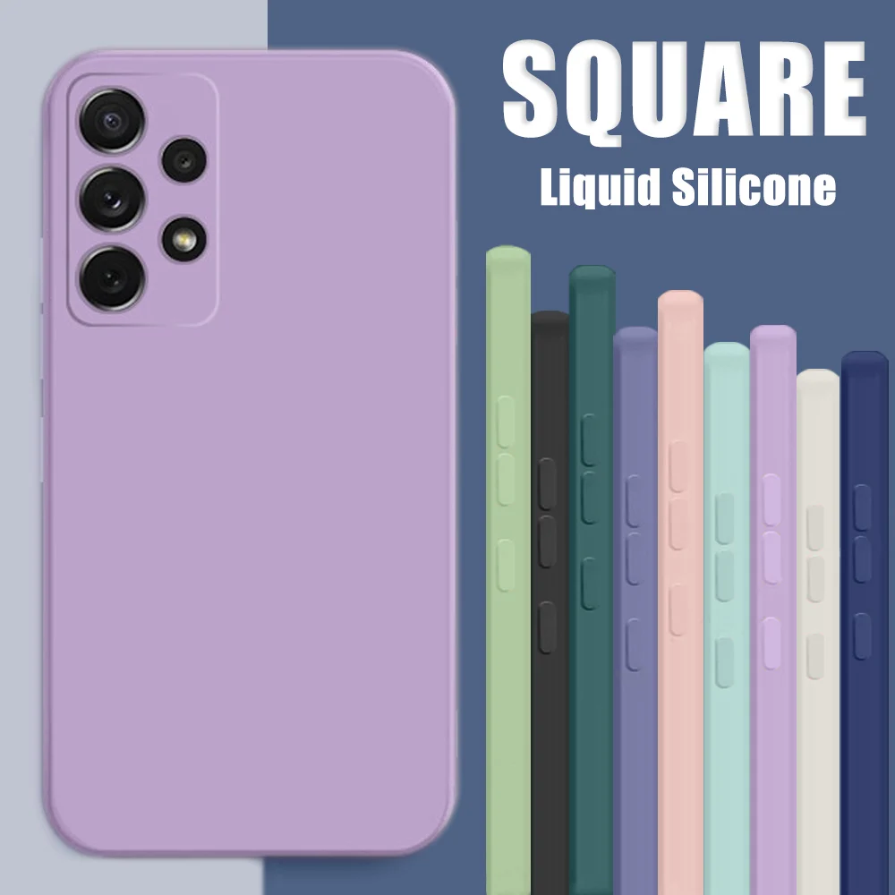 Чехол из жидкого силикона для Samsung S21 Ultra S20 FE S10E S10 Plus Galaxy A02S A22 A32 A52 A72 A21S A51 A71 |