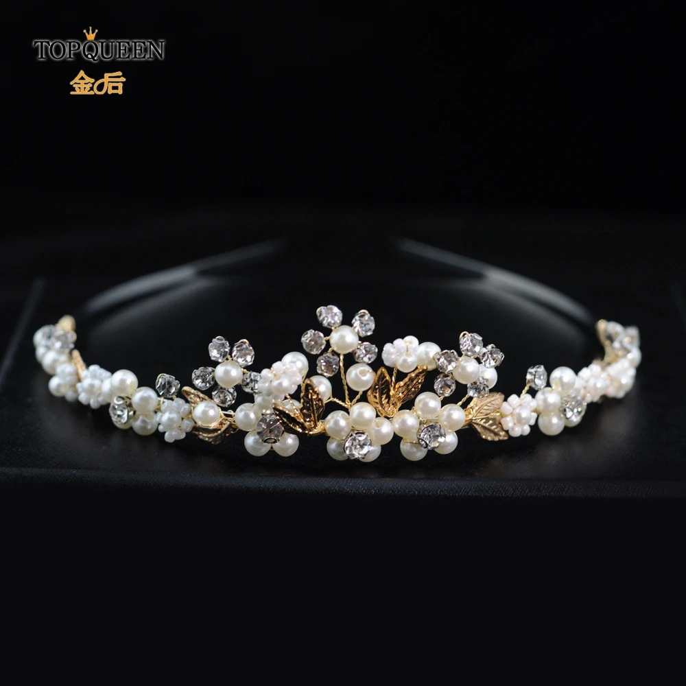 TOPQUEEN New Fashion Wedding Hair Jewelry Pearls Women Tiara Bridal Headband Golden Headpiece Bridal Accessories Wholesale HP150
TOPQUEEN New Fashion Wedding Hair Jewelry Pearls Women Tiara Bridal Headband Golden Headpiece Bridal Accessories Wholesale HP150