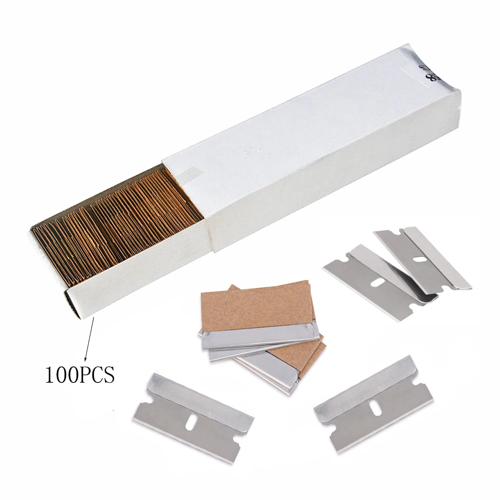 FOSHIO 100pcs 1.5" Spare Steel Razor Blade Vinyl Car Wrap Film Razor Scraper Window Tint Glass Cleaning Squeegee Sticker Remover
FOSHIO 100pcs 1.5" Spare Steel Razor Blade Vinyl Car Wrap Film Razor Scraper Window Tint Glass Cleaning Squeegee Sticker Remover