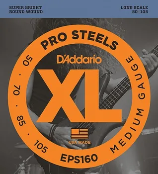 Eps160 prosteels string kit for bass guitar, medium, 50-105, long scale, D'Addario
Eps160 prosteels string kit for bass guitar, medium, 50-105, long scale, D'Addario