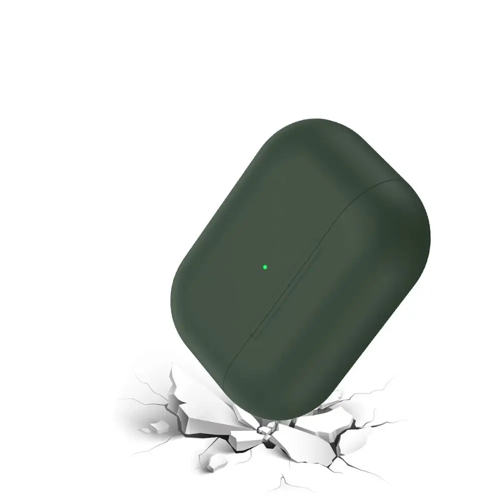 Мягкий жидкий силиконовый чехол для AirPods Pro противоударный полный защитный ТПУ