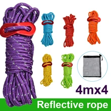 4M*4 Multi-Purpose Reflective Guyline with Adjuster Durable Tent Cords Rope for Outdoors Camping Hiking Packing
4M*4 Multi-Purpose Reflective Guyline with Adjuster Durable Tent Cords Rope for Outdoors Camping Hiking Packing
