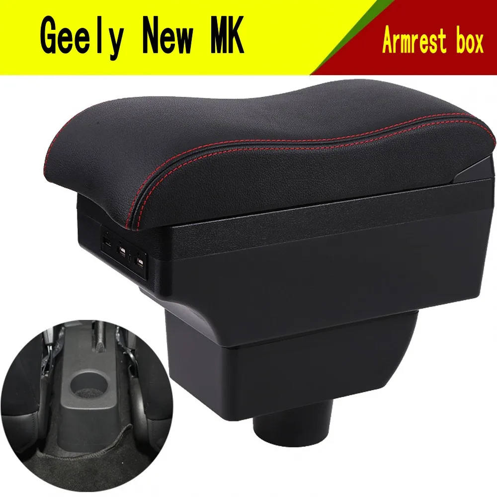 

For New Geely MK Center console armrest box storage box armrests elbow rest with usb cup holder