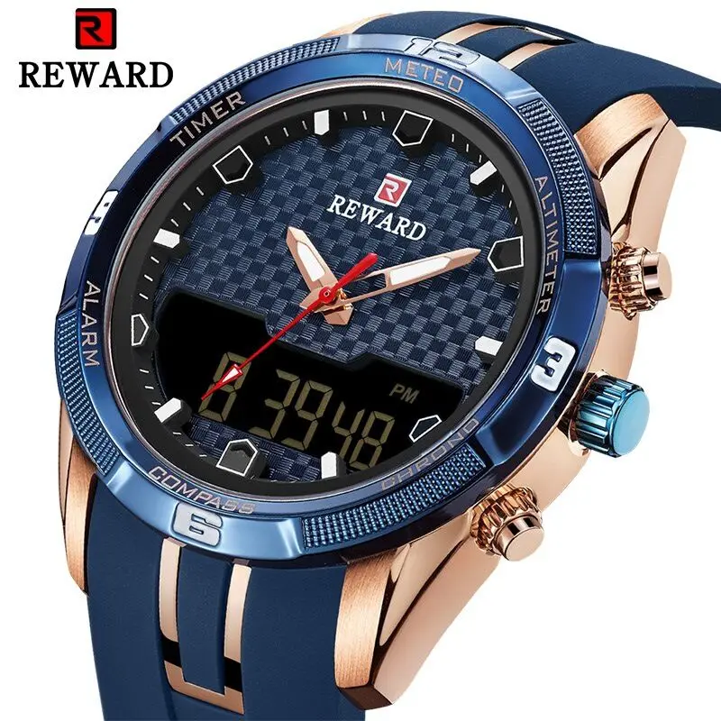 REWARD Luxury Analog LED Digital Watch Men Waterproof Sports Quartz Watches Double movement Clock Luminous hands Wrist watch
REWARD Luxury Analog LED Digital Watch Men Waterproof Sports Quartz Watches Double movement Clock Luminous hands Wrist watch