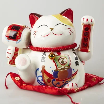 9-inch ceramic Hand waving Lucky Cat Fortune Cat Counter Display Shop opening gift
9-inch ceramic Hand waving Lucky Cat Fortune Cat Counter Display Shop opening gift