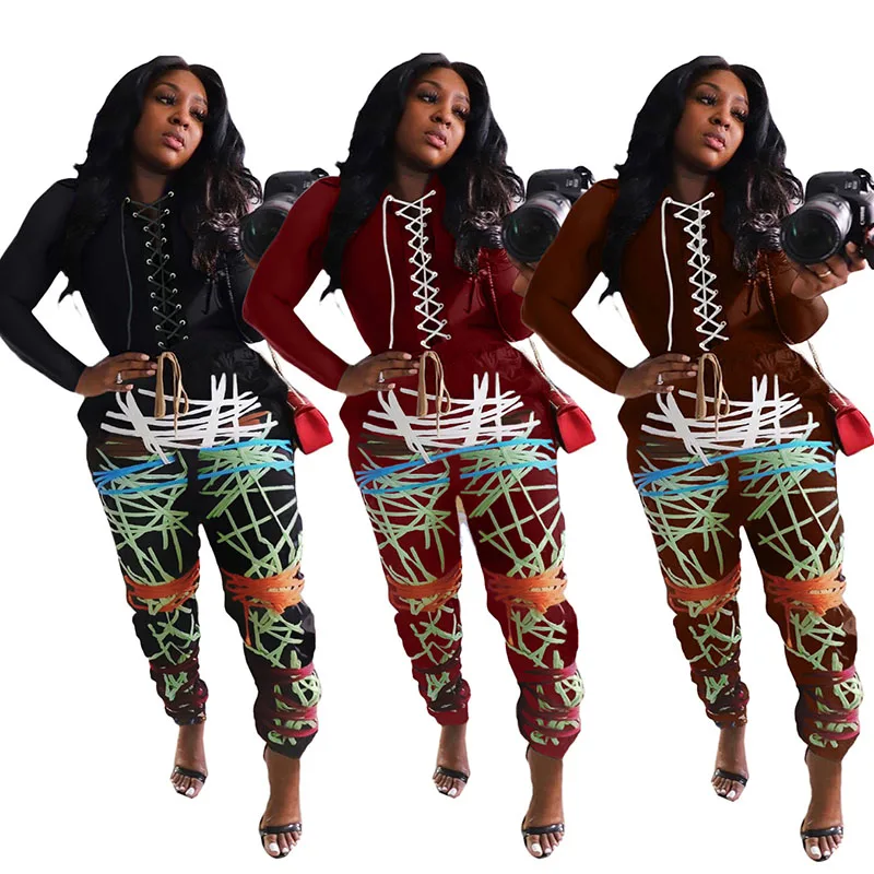 Autumn Color Contrast Line Printed Pants + Tie Jacket Two-piece Sets Long-sleeved Casual Suit European and American Clothing
Autumn Color Contrast Line Printed Pants + Tie Jacket Two-piece Sets Long-sleeved Casual Suit European and American Clothing