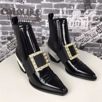 Chunky Heel Ankle Boots Women Square Buckle Design Shoes Women Fashion Brand Pointed Toe Short Boots High Heel Botas Mujer 2020
Chunky Heel Ankle Boots Women Square Buckle Design Shoes Women Fashion Brand Pointed Toe Short Boots High Heel Botas Mujer 2020