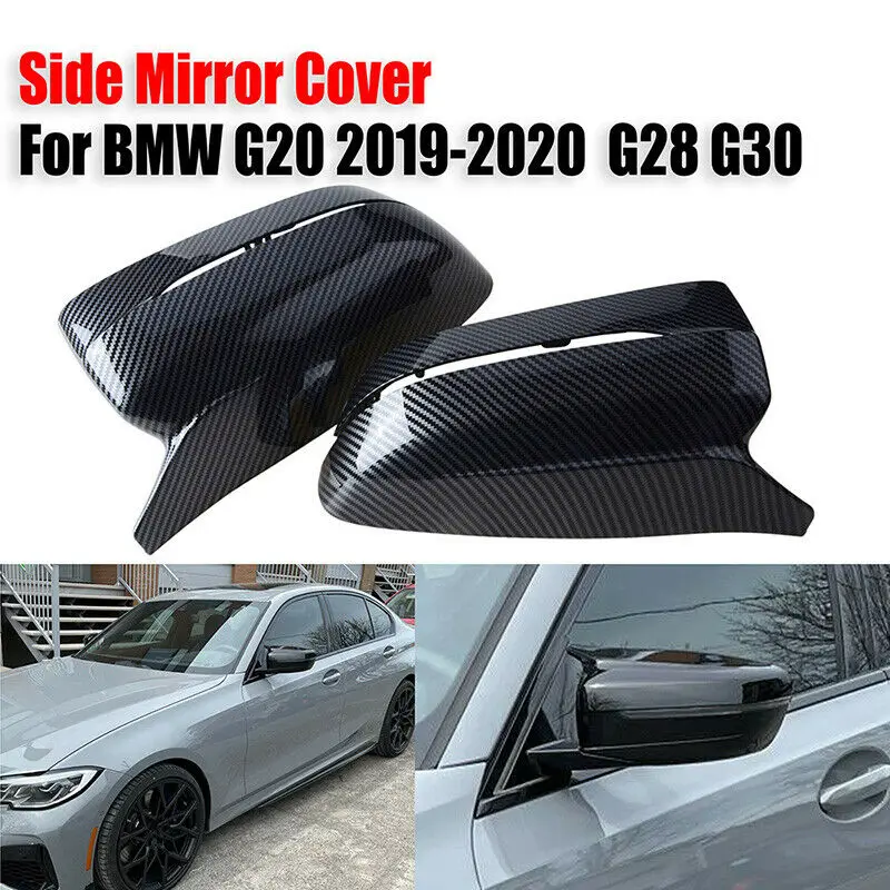 

1 пара стильных накладок на боковые зеркала заднего вида для BMW G30 G20 2017-2020 из углеродного волокна глянцевый черный боковой Чехол для зеркала