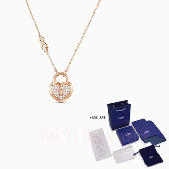 2020 Fashion SWA New Lock I Love Necklace Eternal Heart Love Lock Decoration Rose Gold Necklace Women All-match Romantic Gift
2020 Fashion SWA New Lock I Love Necklace Eternal Heart Love Lock Decoration Rose Gold Necklace Women All-match Romantic Gift
