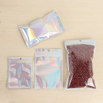 

20Pcs Retail Plastic Packaging Bag Smell Water Proof Reclosable Pouches Aluminum Foil Pack Hologram Food Storage Mylar Self Seal