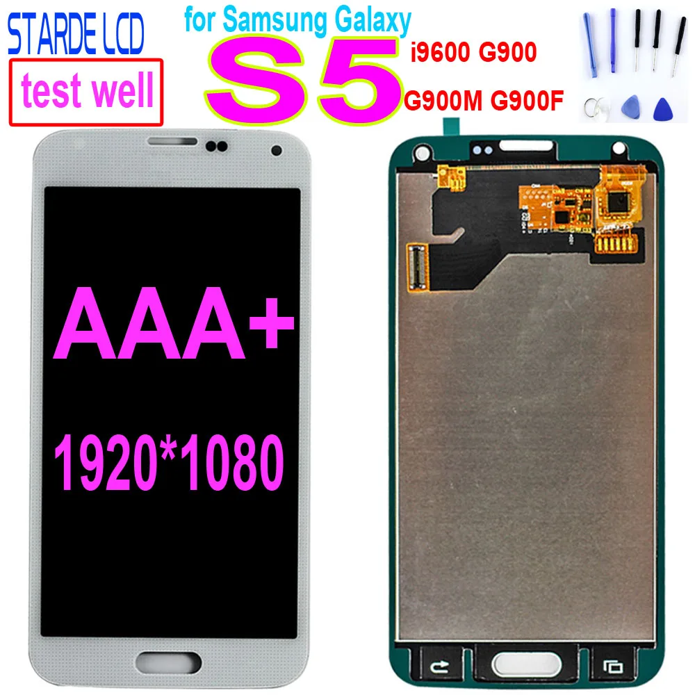 100% Tested LCD For SAMSUNG Galaxy S5 i9600 G900 G900F G900A LCD Display Digitizer Touch Screen Panel Assembly S5 LCD
100% Tested LCD For SAMSUNG Galaxy S5 i9600 G900 G900F G900A LCD Display Digitizer Touch Screen Panel Assembly S5 LCD