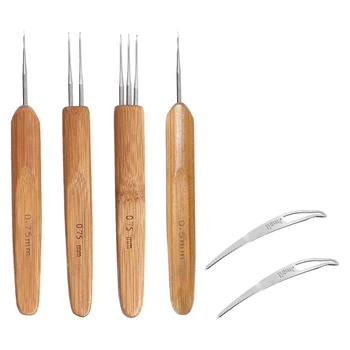 4 Pcs Bamboo Hair Extension Crochet Needles and 2 Pcs Porous Knitting Needles Bamboo Needle Tools Set Hook for Dreadlocks Wig
4 Pcs Bamboo Hair Extension Crochet Needles and 2 Pcs Porous Knitting Needles Bamboo Needle Tools Set Hook for Dreadlocks Wig