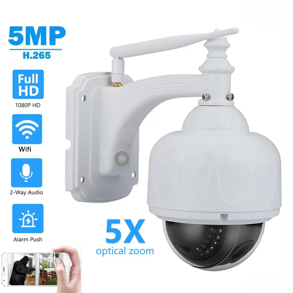 2MP 5MP PTZ IP Camera Wifi Outdoor Speed Dome Wireless Wifi Security Camera Pan Tilt 5X Optical Zoom Network CCTV Surveillance
2MP 5MP PTZ IP Camera Wifi Outdoor Speed Dome Wireless Wifi Security Camera Pan Tilt 5X Optical Zoom Network CCTV Surveillance