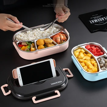 Microwave Bento Box With Compartment Stainless Steel Lunch Box with Phone Holder Leak-proof Insulated Food Container Food Box
Microwave Bento Box With Compartment Stainless Steel Lunch Box with Phone Holder Leak-proof Insulated Food Container Food Box
