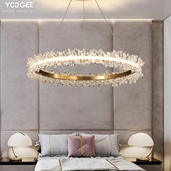 Modern Round Chandelier Lighting Kitchen Chandeliers Living Room Bedroom Crystal Gold Ring LED Lamp Lights Indoor Light Fixture 
Modern Round Chandelier Lighting Kitchen Chandeliers Living Room Bedroom Crystal Gold Ring LED Lamp Lights Indoor Light Fixture