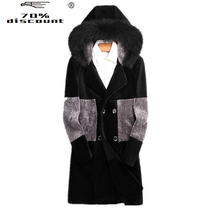 200% Wool Coat Winter Jacket Men Real Sheep Shearling Fur Coats Mens Fox Fur Collar Long Jackets Chaqueta Hombre MY2429 
200% Wool Coat Winter Jacket Men Real Sheep Shearling Fur Coats Mens Fox Fur Collar Long Jackets Chaqueta Hombre MY2429