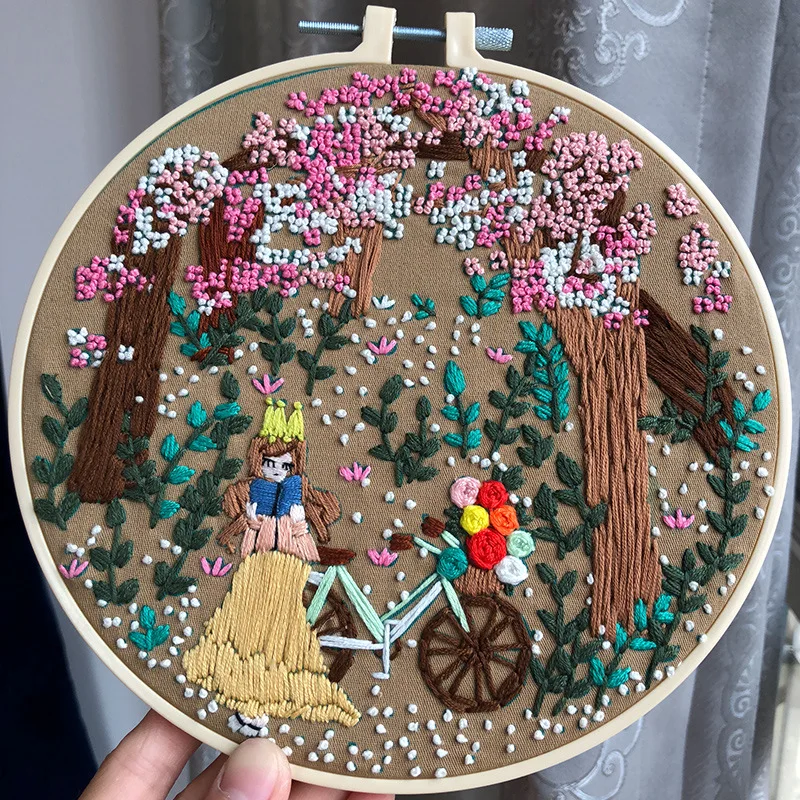 DIY Ribbon Flowers Embroidery Set with hoop for Beginner Needlework Kits Flowers and fairy tales Cross Stitch Series Arts Crafts
DIY Ribbon Flowers Embroidery Set with hoop for Beginner Needlework Kits Flowers and fairy tales Cross Stitch Series Arts Crafts