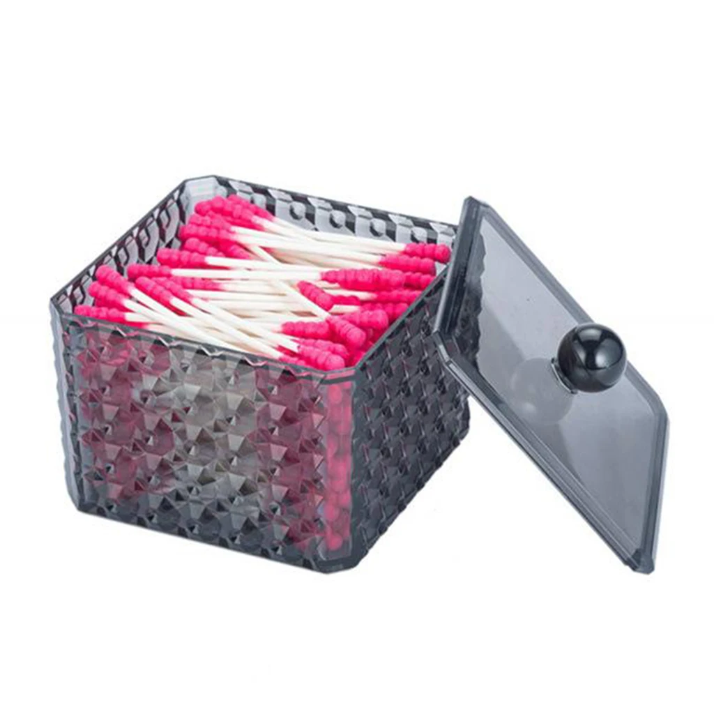 Clear Acrylic Cotton Pads Ear Bud Holder Dispenser Cosmetics Organiser Storage Container Clear Tip Cottonswab Cutip Glass Tips Clear Acrylic Cotton Pads Ear Bud Holder Dispenser Cosmetics Organiser Storage Container Clear Tip Cottonswab Cutip Glass Tips