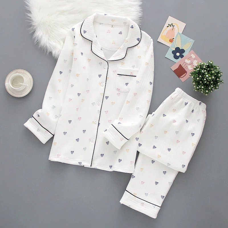 Japanese ladies pajamas set 2026 new autumn and winter air cotton layer thickening long-sleeved cute home clothes pure cotton H276b347793c5404da9b050cb832508c1R