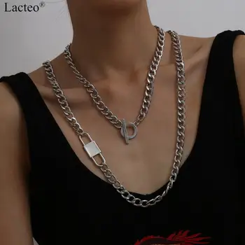 Lacteo Neo Gothic Multi Layered Small Lock Choker Necklace Street Punk Little Stick Button Cuban Long Chain Charm Necklace
Lacteo Neo Gothic Multi Layered Small Lock Choker Necklace Street Punk Little Stick Button Cuban Long Chain Charm Necklace
