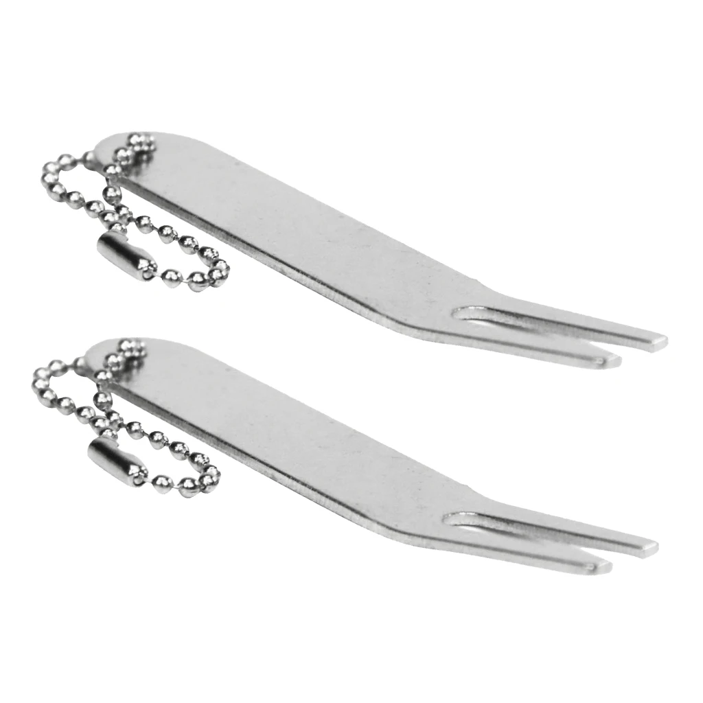 2Pcs 80mm Zinc Alloy Golf Divot Tool Pitch Repair Fork Golfer Kit Accessory 2Pcs 80mm Zinc Alloy Golf Divot Tool Pitch Repair Fork Golfer Kit Accessory